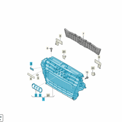 Kühlergrill Frontgrill platiniumgrau Audi Q5 8R 8R0853651AG1RR