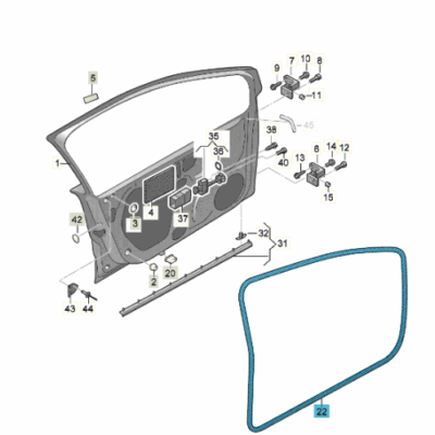 Türdichtung Dichtung Tür innen rechts VW Polo 6R4867912E 5AP