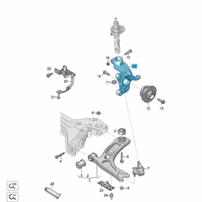 Radlagergehäuse rechts Audi Seat VW 5WA407254B