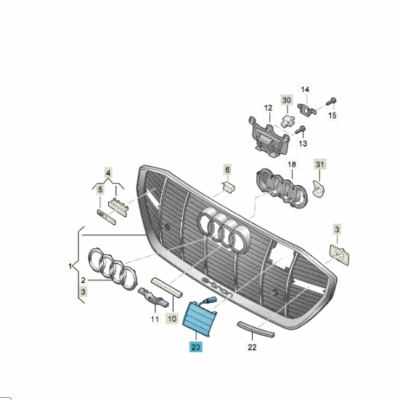 Schliessteil Kühlergrill Audi Q8 e-tron 4KE853949B T94
