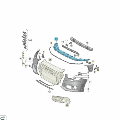 Schliesteil unten Audi A1 8X0807611A