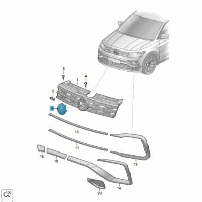 Emblem Kühlergrill VW Arteon Golf Polo Tiguan 5H0853601N DPJ