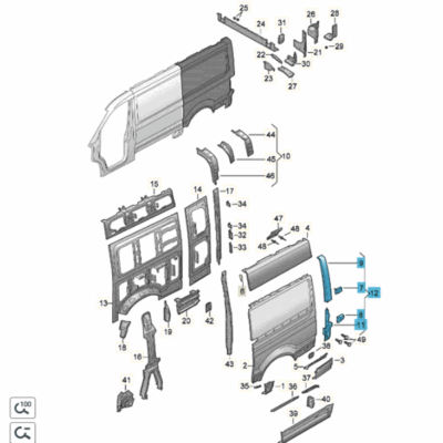 D-Säule links Volkswagen Crafter 7C0809027AF