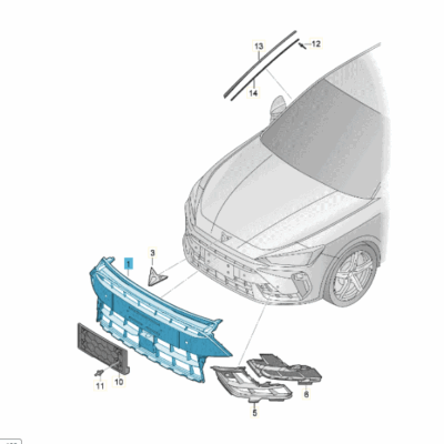 Gitter Grill dunkelgrau Seat Leon 5FA853635B 60R
