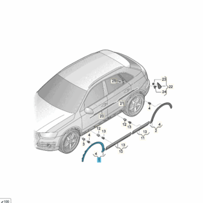 Radabdeckung links vorn Audi Q3 8U0853717D GRU