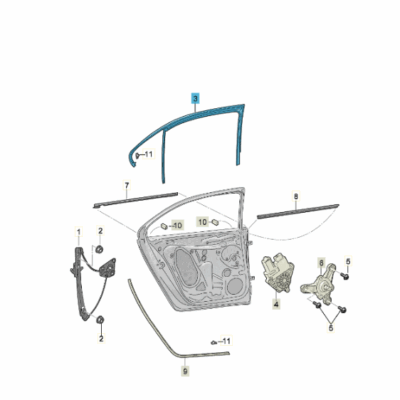 Schiebenfensterführung hinten links Skoda Fabia 6V9839431L 5AP