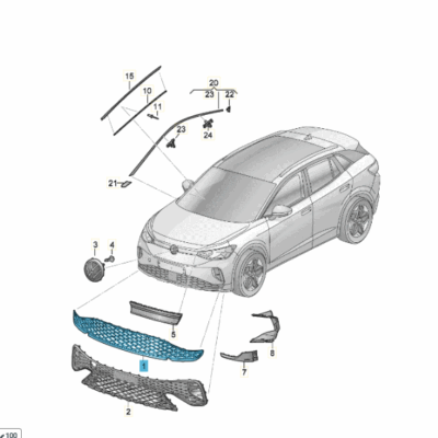 Lüftungsgitter Grill mitte VW ID.4 ID.5 11A853671 9B9