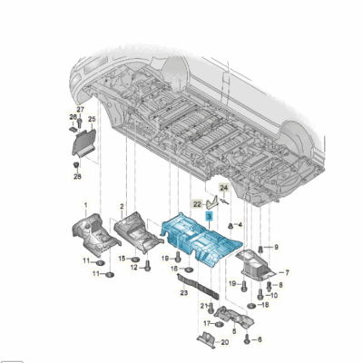 Wärmeschutzblech für Tunnel VW T5 T6 7E3825671G