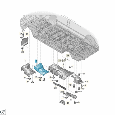 Wärmeschutzblech für Tunnel VW T5 T6 7E0825661G