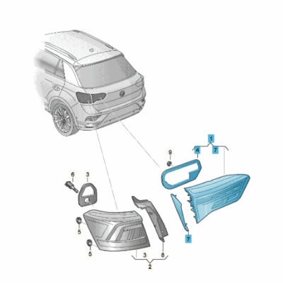 LED Schlussleuchte Rückleuchte links VW T-Roc 2GA945093B