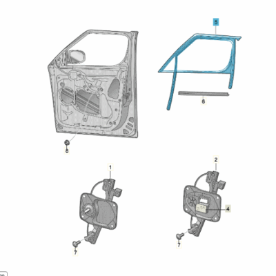 Fensterführung vorn links Dichtung Skoda Roomster 5J7837431C