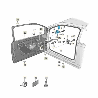 Türscharnier Scharnier Tür links Skoda Citigo VW UP 7N0831401D