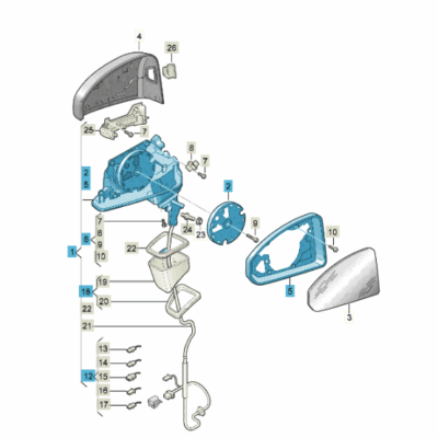 Außenspiegelaufnahme rechts Audi Q2 81B857410C 9B9