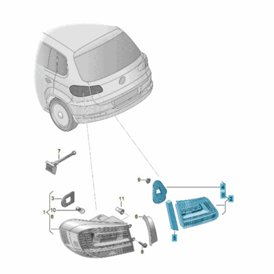 LED Schlussleuchte Rückleuchte rechts VW Tiguan 5N0945308A