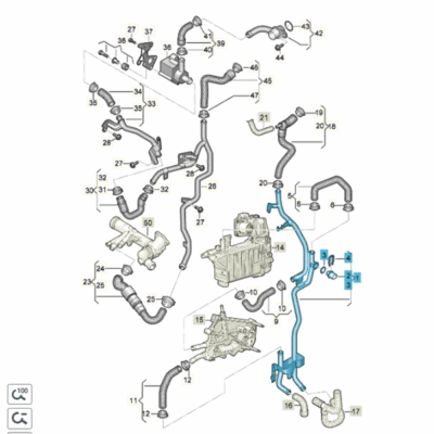 Kühlmittelrohr Rohr Kühlung VW T6 7E0121065CD