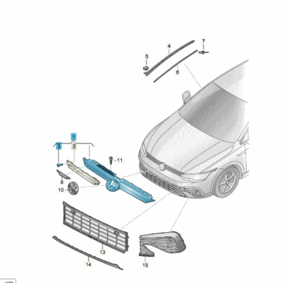 Kühlergrill Frontgrill schwarz VW Golf 8 5H0853651AC041