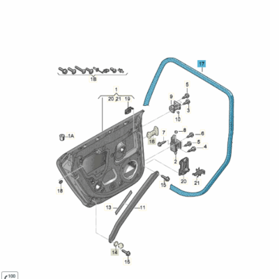 Türdichtung Dichtung Tür hinten schwarz Audi A3 8P4833721A 28P