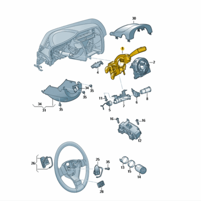 Lenkstockkombinationsschalter Skoda Fabia 6C0953513E IGI