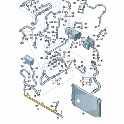 Kühlmittelrohr Kühlmittelleitung Kühlung VW Phaeton 3D0121065FJ