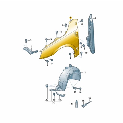 Kotflügel vorn rechts Skoda Octavia 2013>2017 5E0821106B