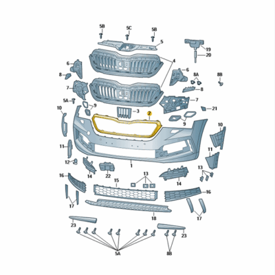 Abdeckleiste Gitter chromglanz Skoda Scala 657853761D 2ZZ