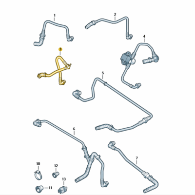 Unterdruckschlauch Seat Ibiza Skoda Fabia VW Polo 6Q1612041DH