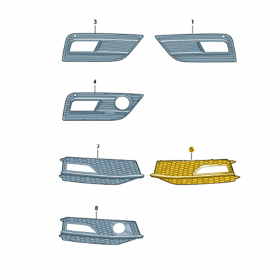 Luftführungsgitter Gitter Grill rechts Audi A4 B8 8K 8K0807681L 01C