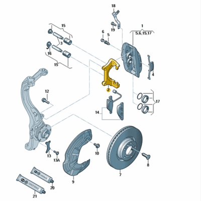 Bremsträger vorne Audi A8 S8 4E0615125C