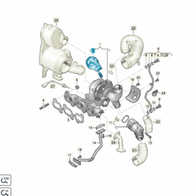 Unterdruckdose Turbolader Skoda Fabia VW Polo 04B198716A