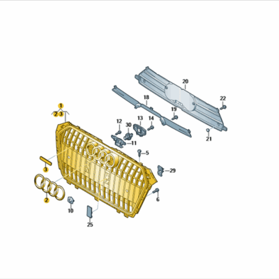 Kühlergrill Frontgrill kühlergrau Audi A4 8W0853651S MX3