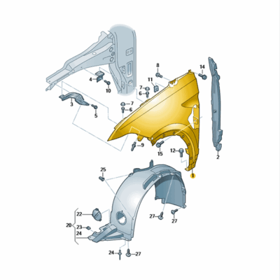 Kotflügel vorn rechts unlackiert VW T-Cross 2GM821106B