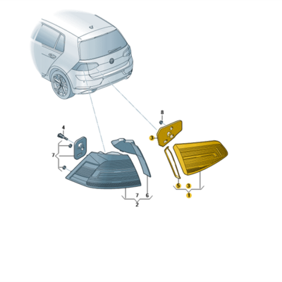 LED Schlussleuchte Rückleuchte Rücklicht links innen VW Golf 5G0945093AG