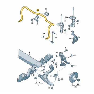 Stabilisator vorn 25MM VW T5 T6 7H5411305F
