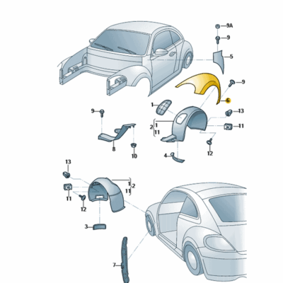 Kotflügel vorn links unlackiert VW Beetle 5C5821021D