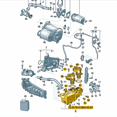Agr Kühler Abgaskühler Kühler Ventil VW Crafter T6 04L131512CM