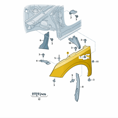 Kotflügel vorn rechts unlackiert Audi A1 8X0821106A