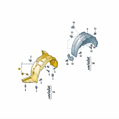 Radhausschale Innenkotflügel vorn links Audi A3 8V5821171G