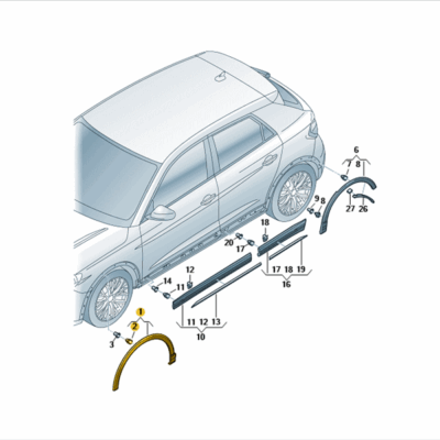 Radabdeckung links Audi Q3 83A853717C GRU