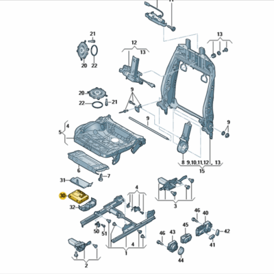Steuergerät für Sitz-und Lehnenverstellung Audi A6 A7 4G8959760C