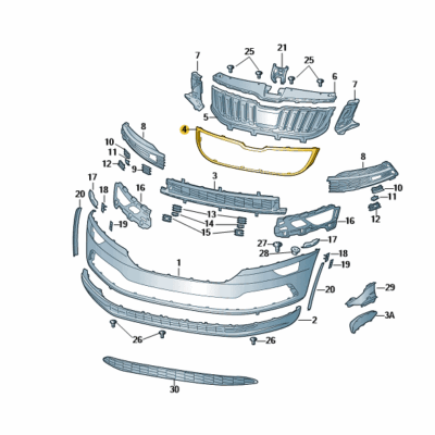 Abdeckleiste Gitter Skoda Karoq 57A853761A F9R