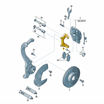 Bremsträger vorne Audi A3 A4 A6 VW Passat 1K0615125B