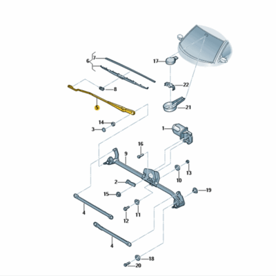 Wischerarm Scheibenwischer links Fahrerseite VW Beetle 1C1955409B