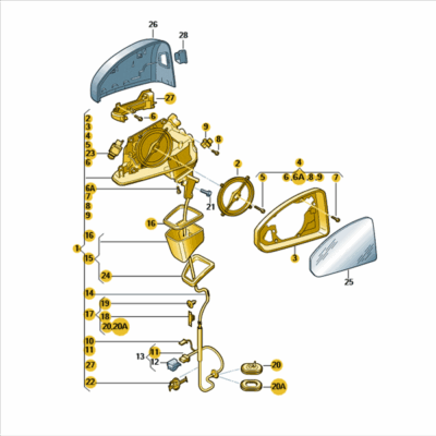 Außenspiegelgehäuse Außenspiegel links Audi RS4 8W1857409T 9B9