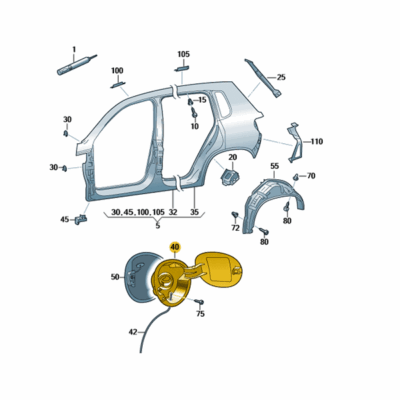 Tankklappe Tankdeckel Kraftstoffeinfüllung VW Tiguan 5N0809857D GRU
