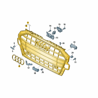 Kühlergrill Frontgrill schwarz/brilliantschwarz Audi A4 8W0853651DFCKA