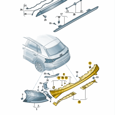 LED-Schlussleuchte Audi Q4 e-tron 89A945095G