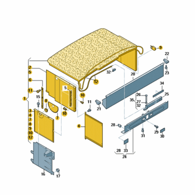 Verdeckkastenboden graphitgrau Audi A4 Cabrio 8H0863491D 2Z3