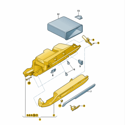 Handschuhfach Deckel Klappe Audi TT 8J1857096C 6PS