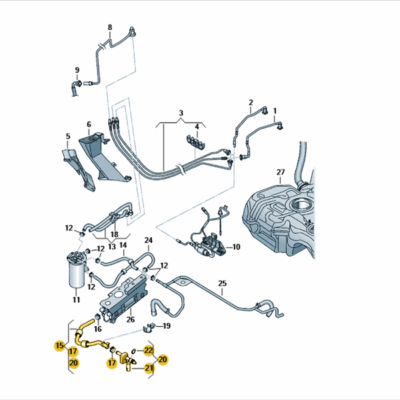 Kraftstoffschlauch Kraftstoffrohr Seat Skoda VW 1K0130307CC