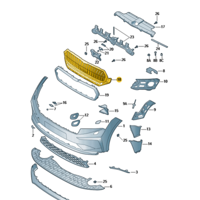 Gitter satinschwarz Skoda Enyaq 5LA853653  ZD4